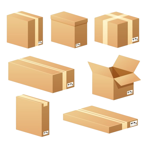 set cardboard boxes shipping